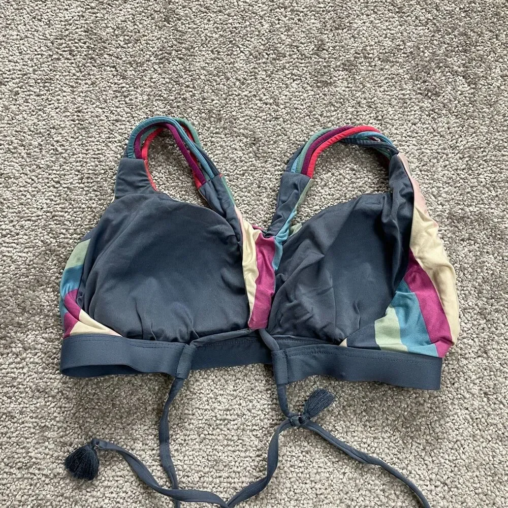 Unbranded Swimwear Bikini Top Womens Small Multicolor Padded Racer Back Beach